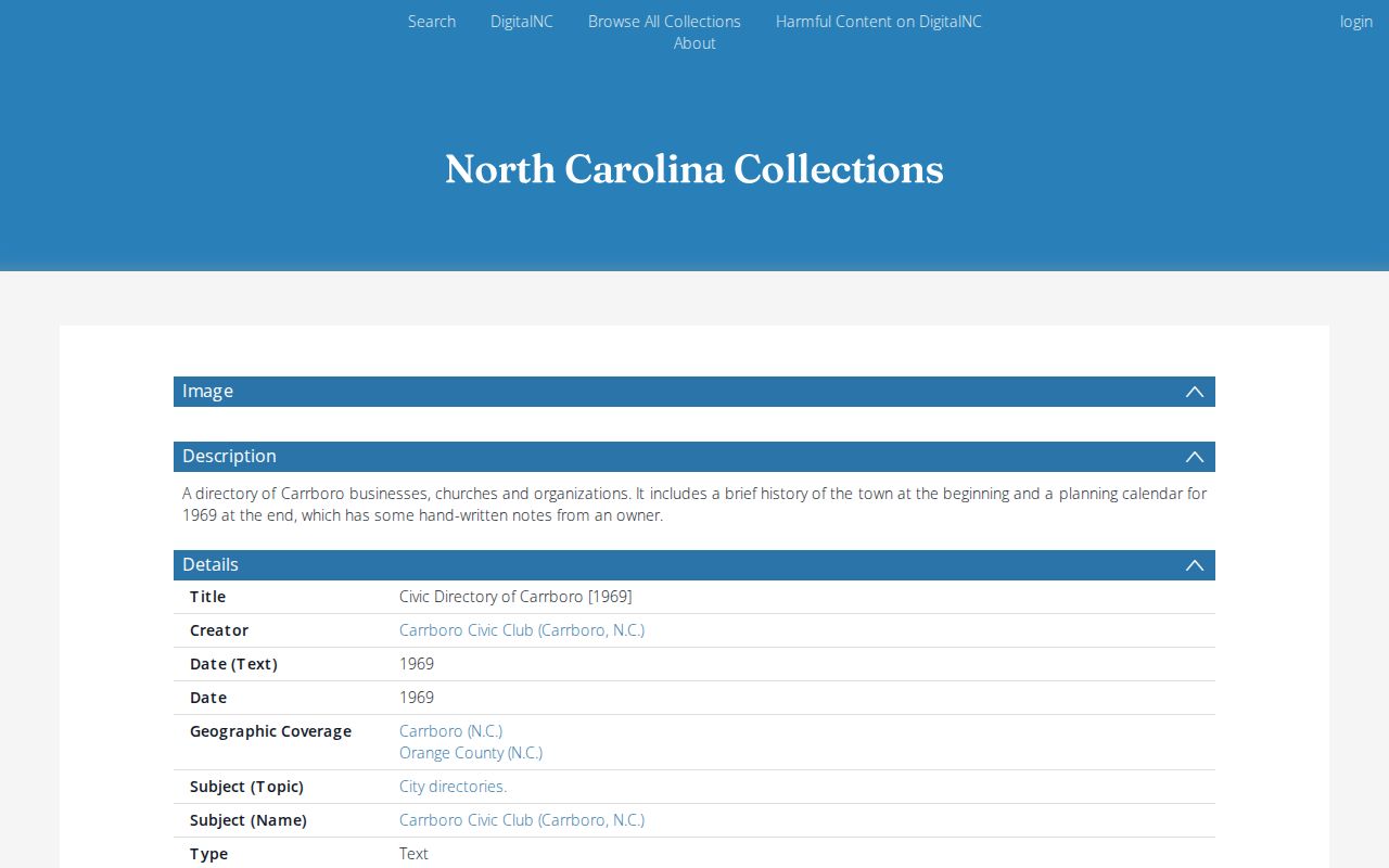 Carrboro people search in the 1969 civic directory