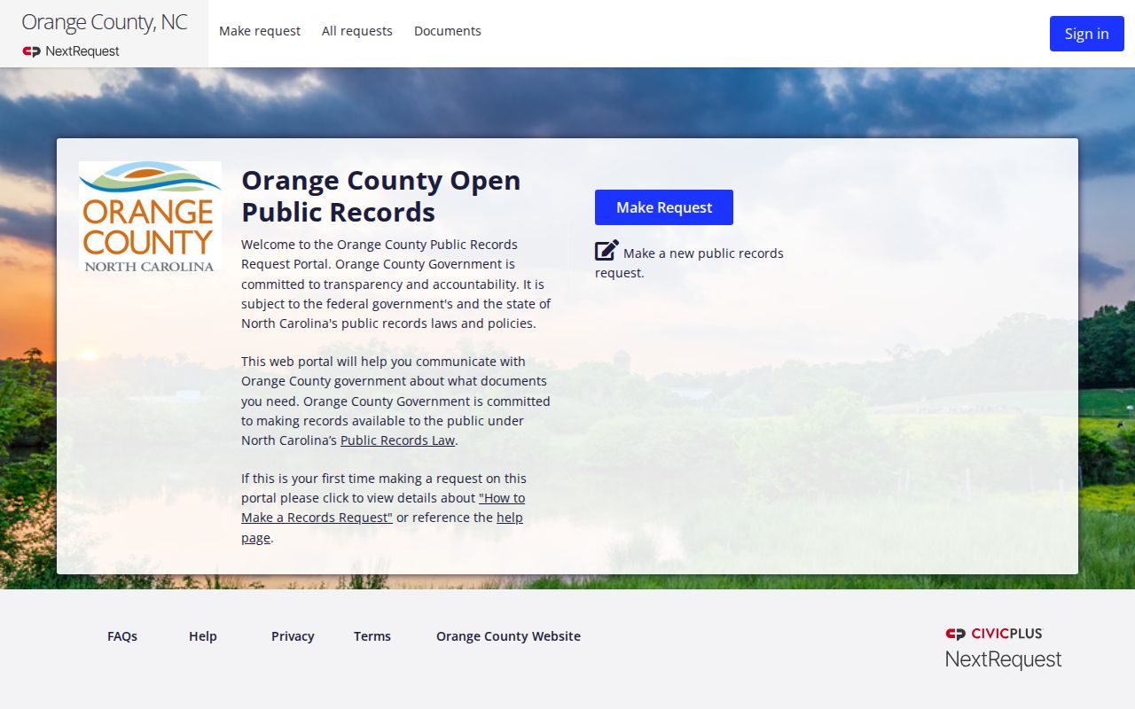 Carrboro people search using Orange County records requests