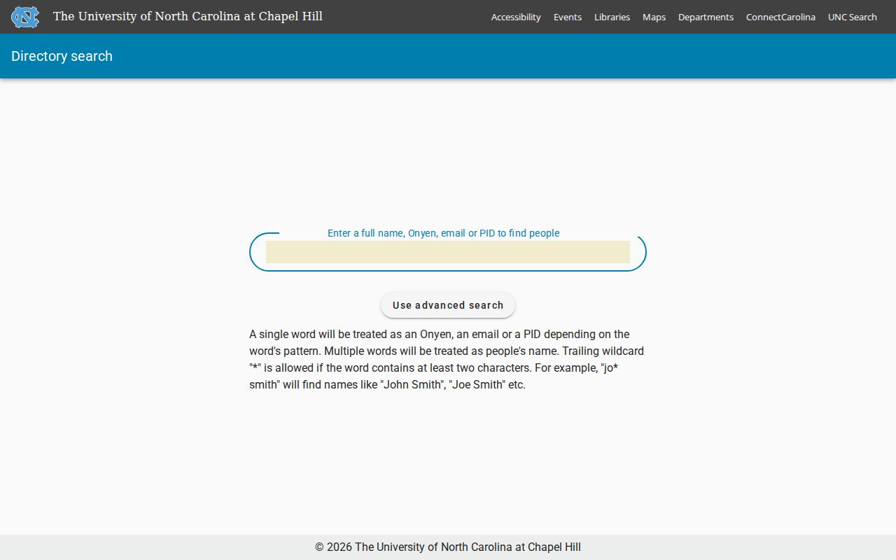 Carrboro people directories search through the UNC directory