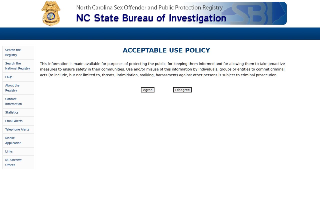 Carrboro public records search through the North Carolina sex offender registry